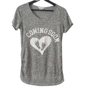 Maternity pregnancy baby coming soon shirt size small